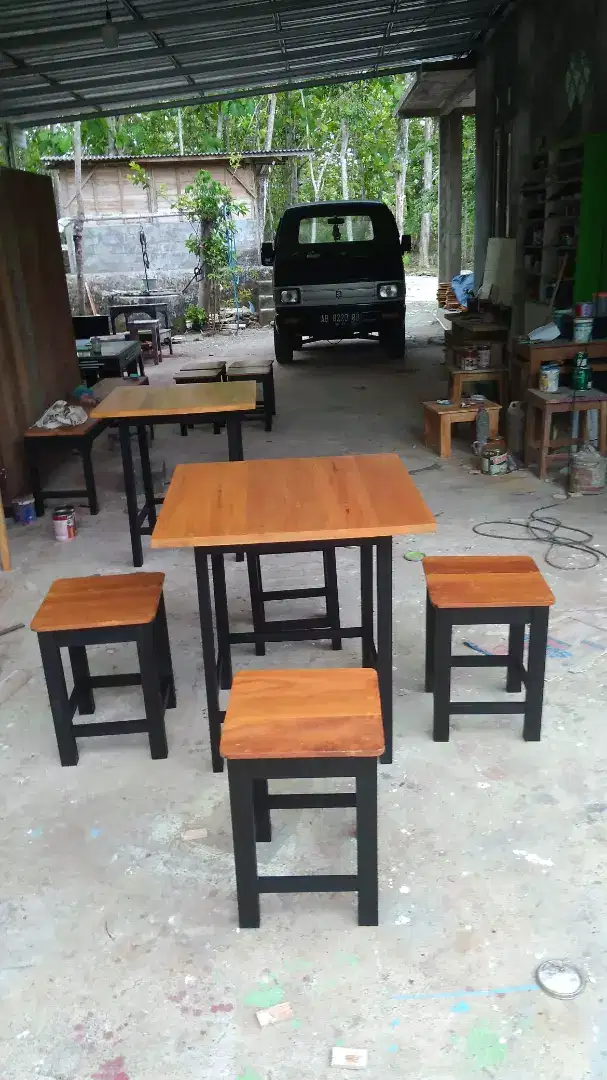 set meja resto kursi kotak