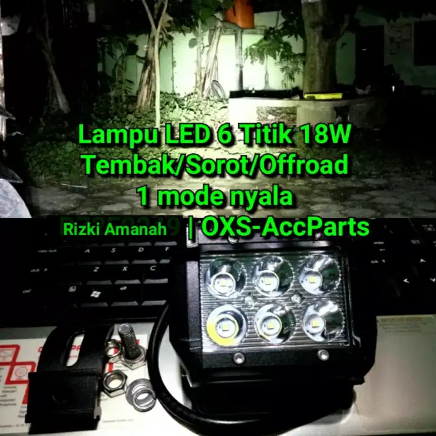 Lampu cwl LED 6 Mata 18W Tembak Sorot Cree Offroad foglamp Mobil Motor