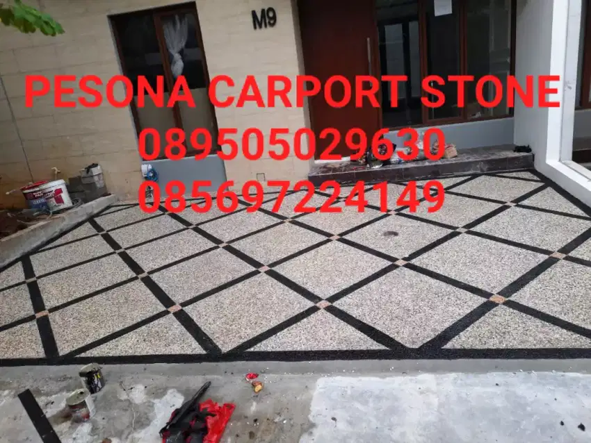 Carport batu koral sikat