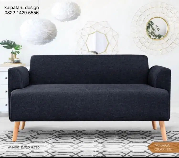 Sofa 2 dudukan cantik, siap kirim, free ongkir jakarta, bahan bludru