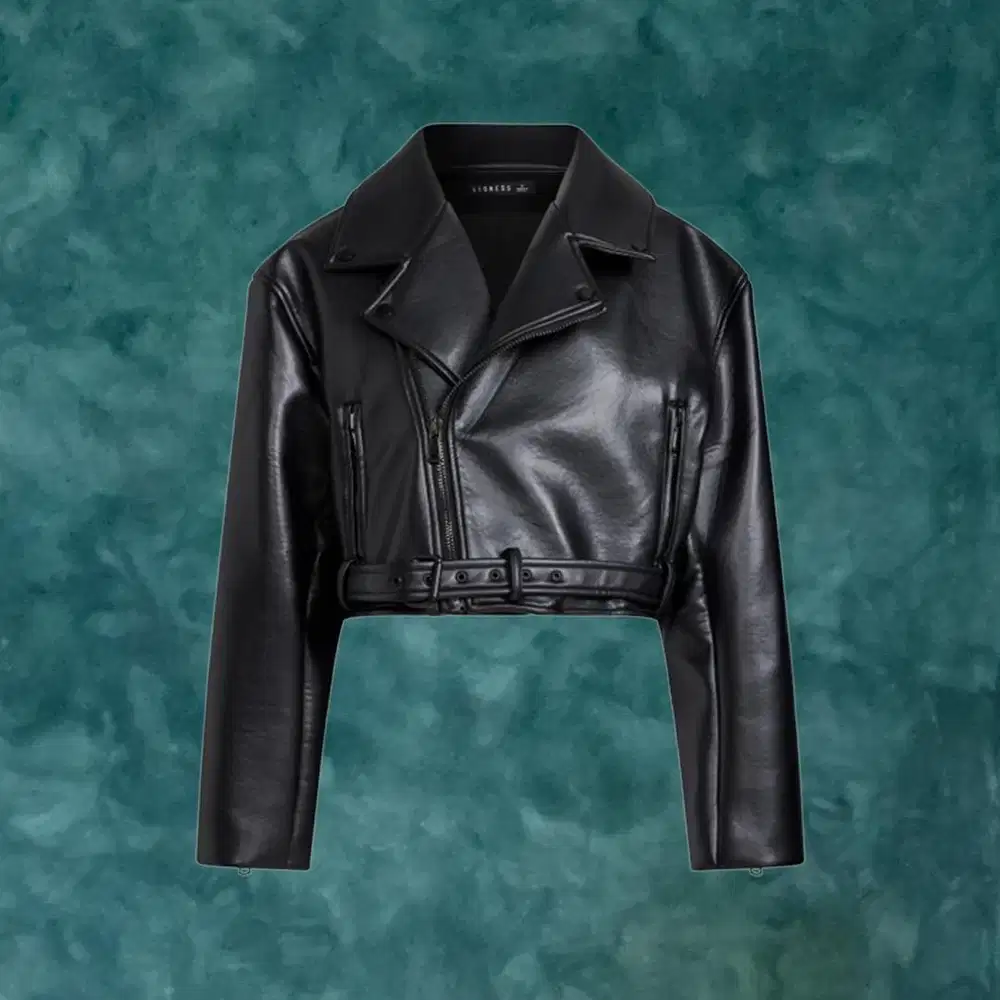 Lioness Staten Island Leather Jacket Black Women, Leather Moto Jacket