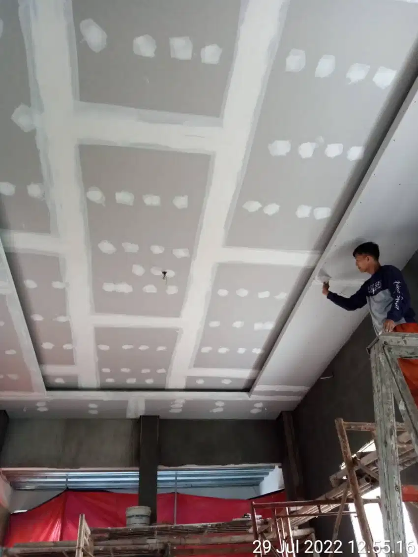 Dekorasi plafon gypsum RATA BEBAS GELOMBANG