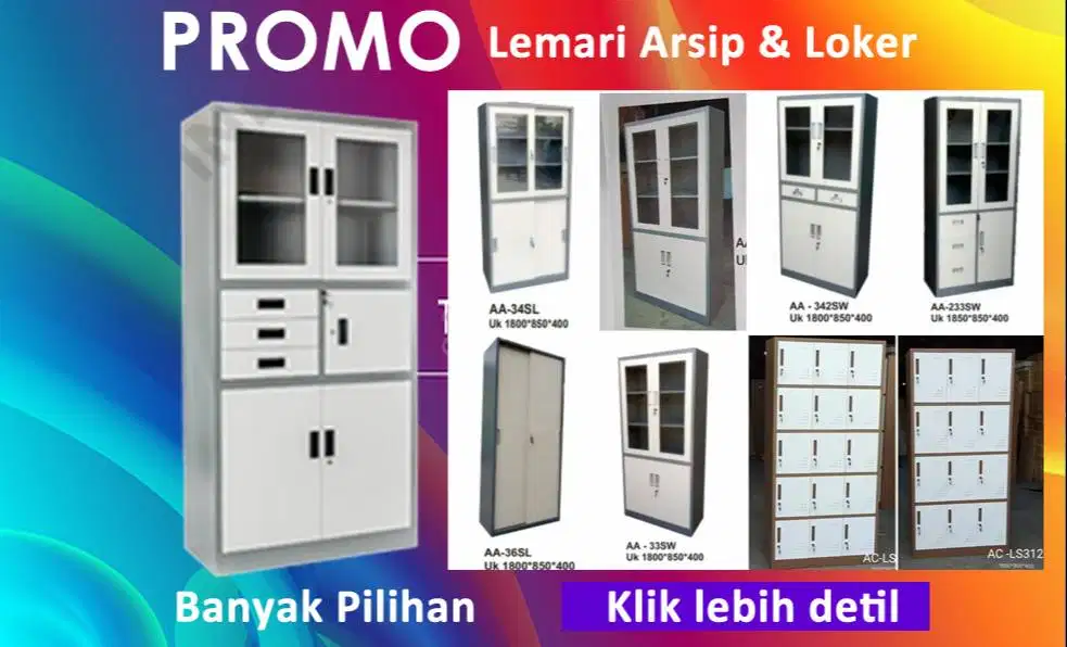 Lemari Arsip Rak Kantor 36SW Loker Locker Besi Cabinet Gratis Ongkir