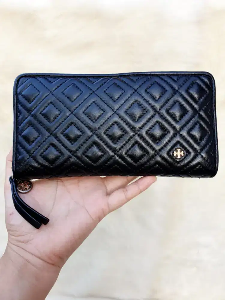 Dompet Panjang Tory Burch Wanita Kulit Asli Hitam