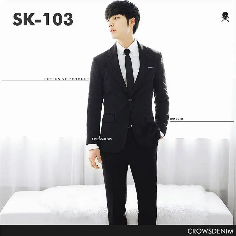 Jas Blazer Slimfit Black Peak Lapel Style – SK103
