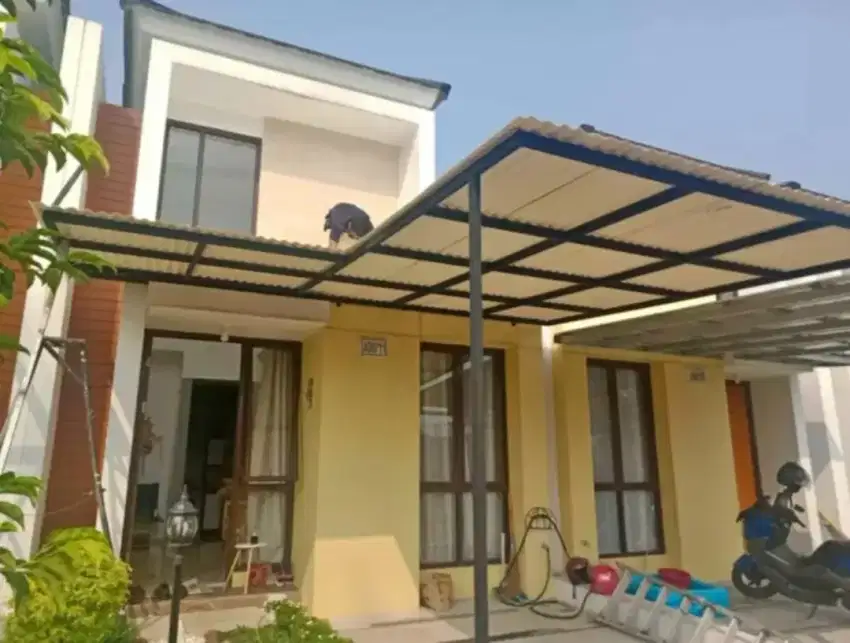 Canopy minimalis rangka tunggal atapnya alderon satu lapis