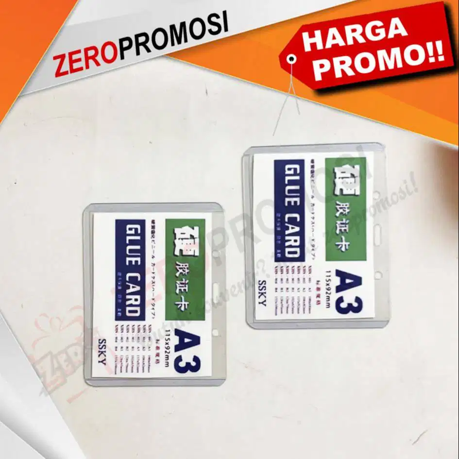 Casing Id Card Plastik Mika A3 Horizontal Transparan