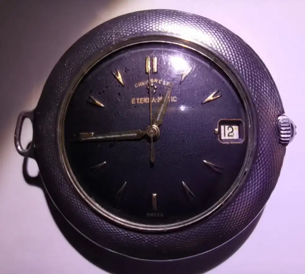 Chronometre - ETERNA MATIC, Silver,  Automatic, era 1950 - Calender