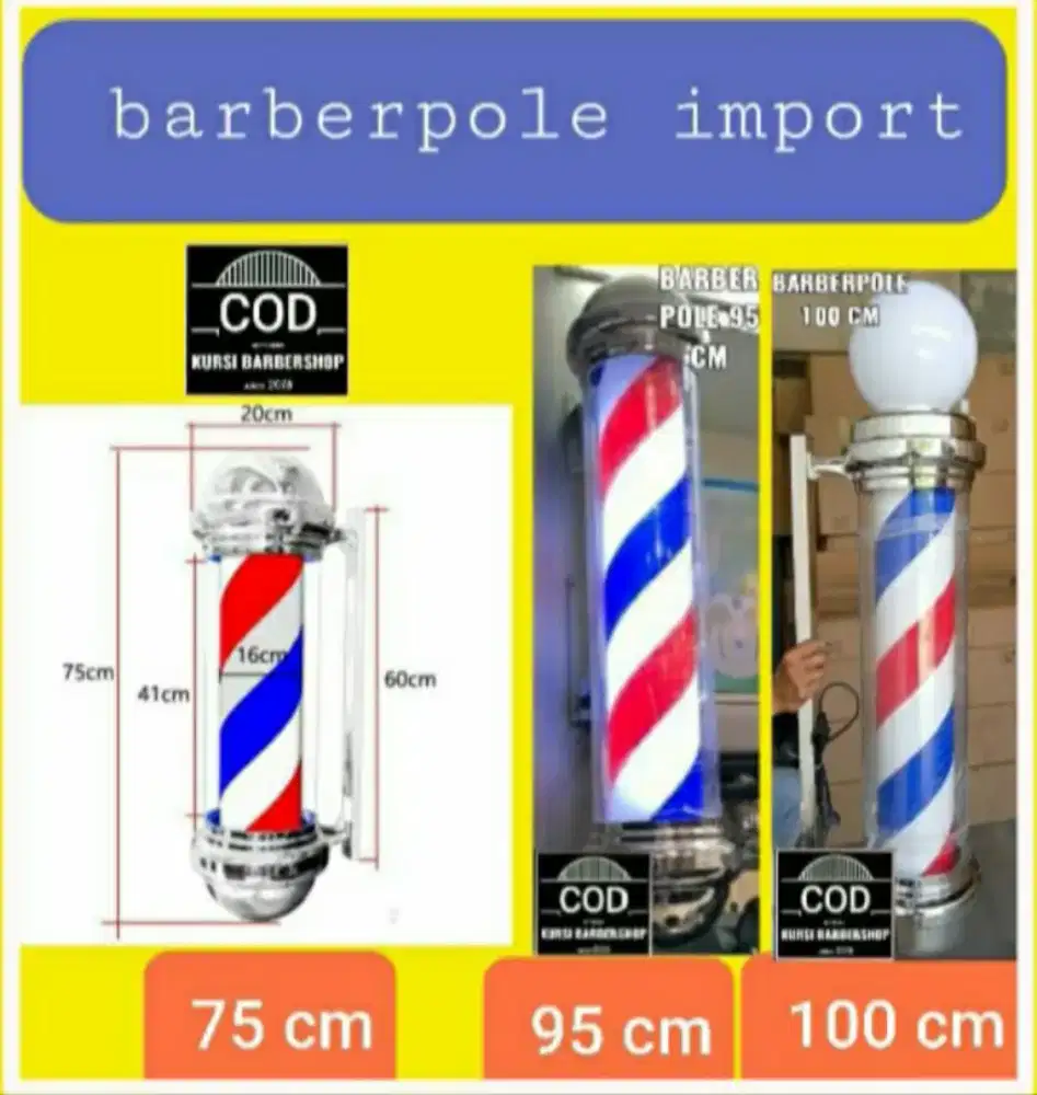 Lampu Barber Barbershop Barberpole . Harga mulai 125 rban