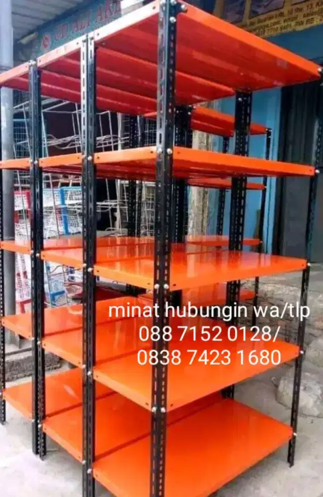 Rak besi siku lubang 5 sekat