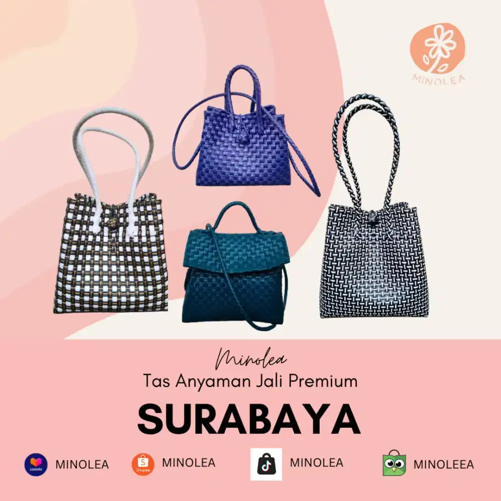TAS ANYAMAN JALI PREMIUM - MINOLEA - TAS WANITA KEKINIAN VIRAL PRODUK