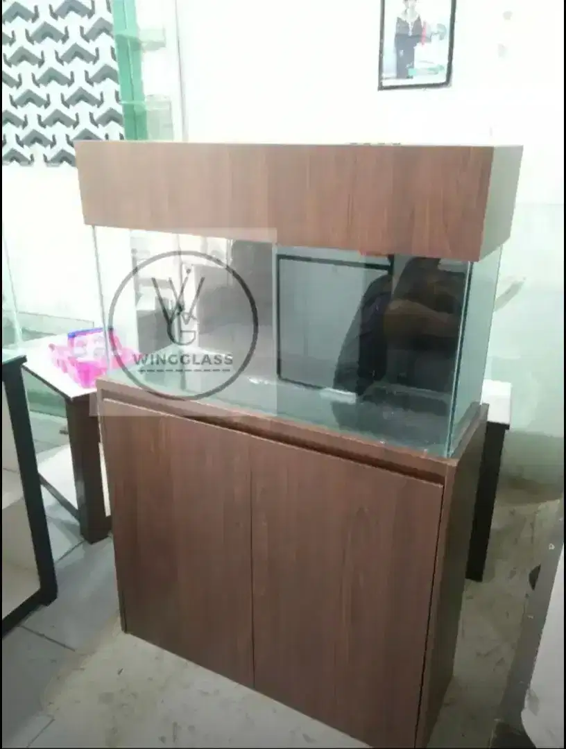 aquarium kabinet ukuran 70×30×40cm kaca full 5mili