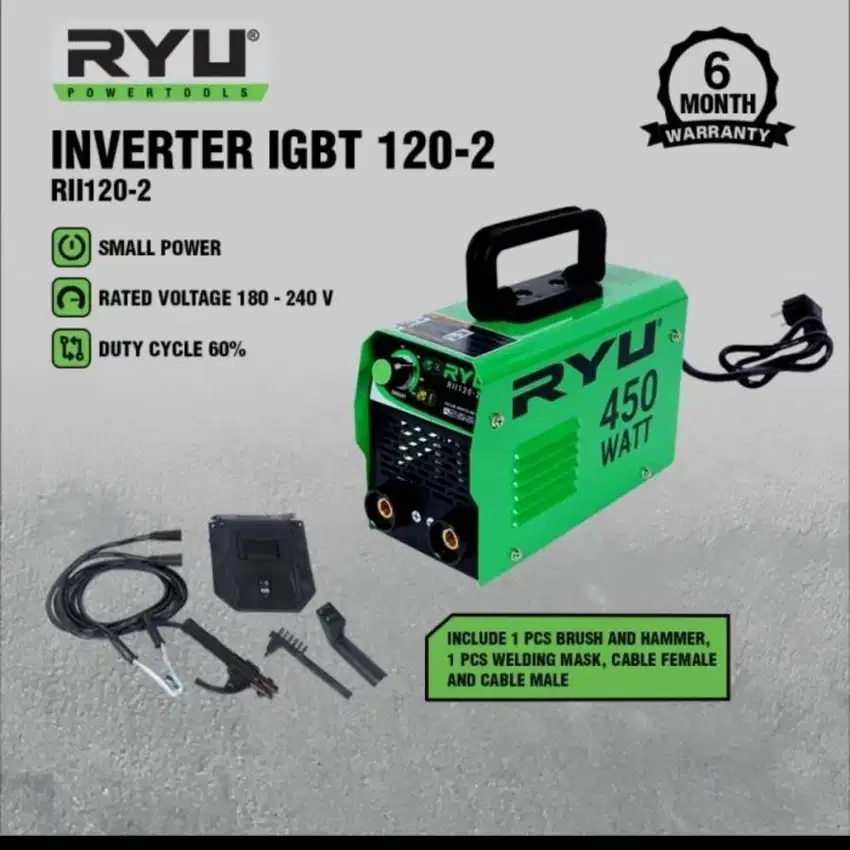 Mesin Las Listrik 450watt RYU INVERTER IGBT 120-2