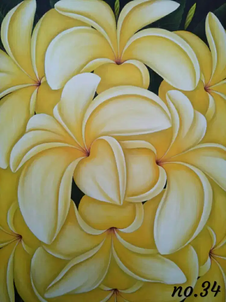 Lukisan bunga canvas cat minyak