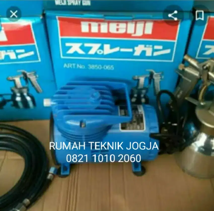(RUMAH TEKNIK JOGJA)mesin mini kompresor MEIJI,komplit spet,selang