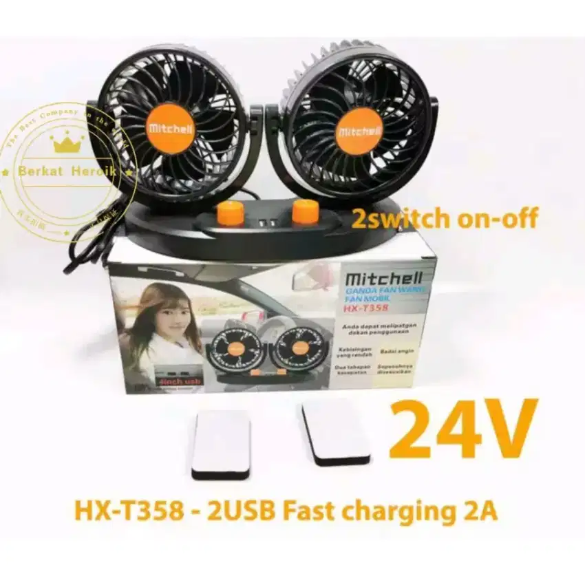 Mitchell HX T358 kipas mobil double fan