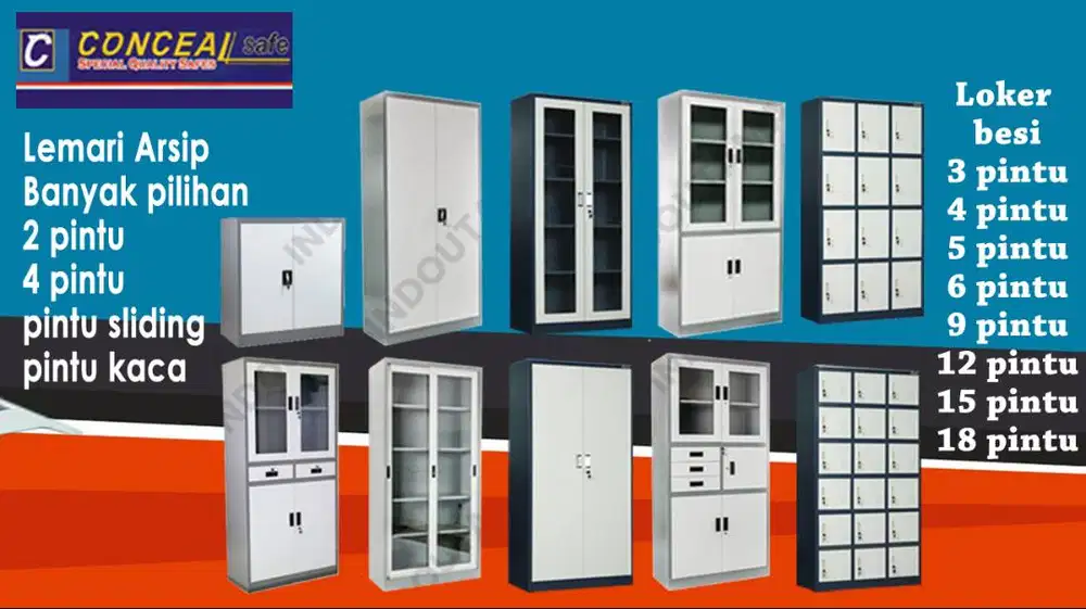 Lemari kantor EC03 arsip Loker Locker Besi Filing cabinet Baru Bekas d