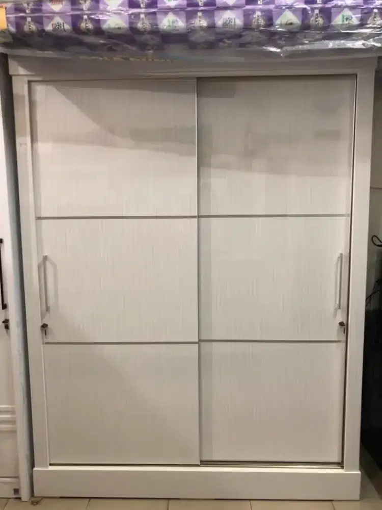 Lemari Pakaian 2 Pintu Sliding HPL/ Lemari Baju 2 Pintu Sliding HPL 58