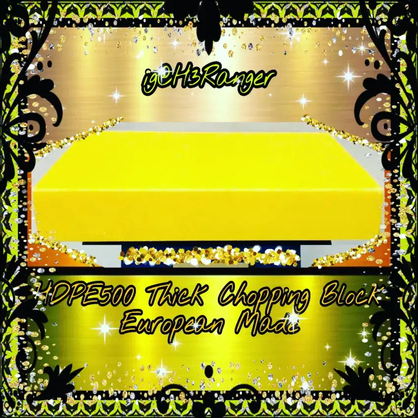 Talenan Tebal Kuning Anti Bacterial HDPE 500 5x22x33cm Buatan Eropa