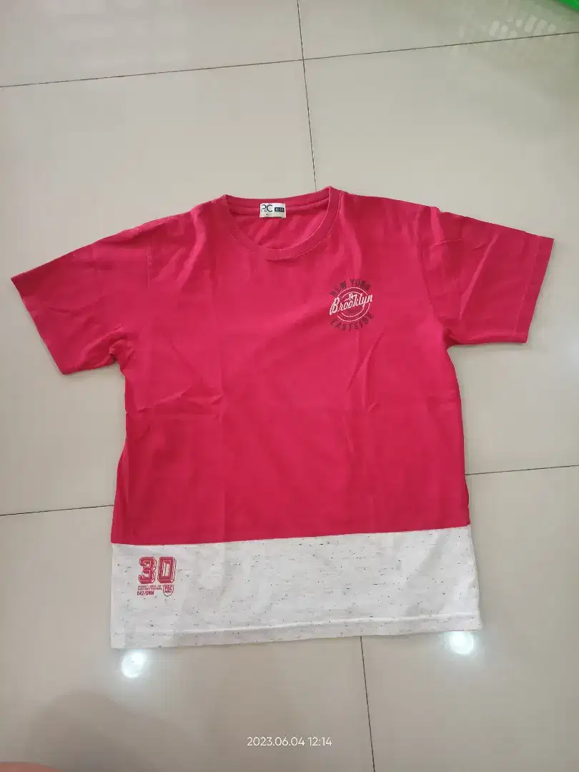 baju kaos anak laki laki usia 11 tahun P&C kids merah