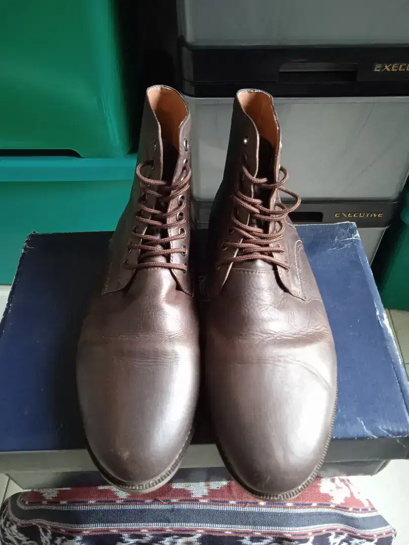 Sepatu Shoes Kulit Leather Zappier Chukka Original Brown Murah 41