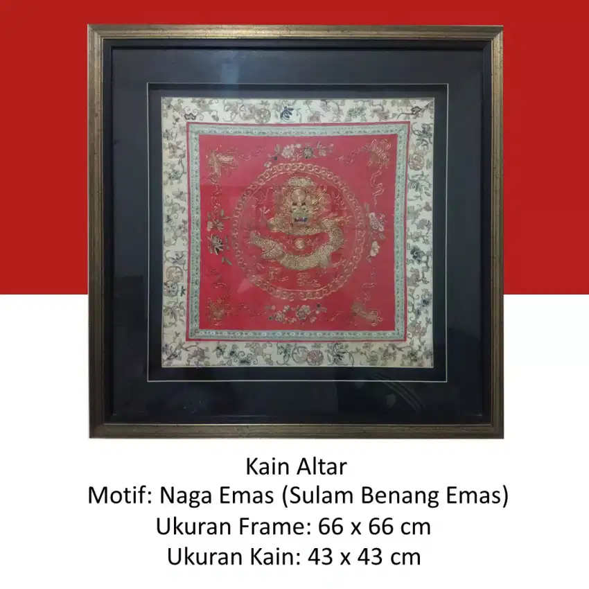 KAIN SEMBAHYANG MEJA ALTAR TO WI ANTIK NAGA EMAS