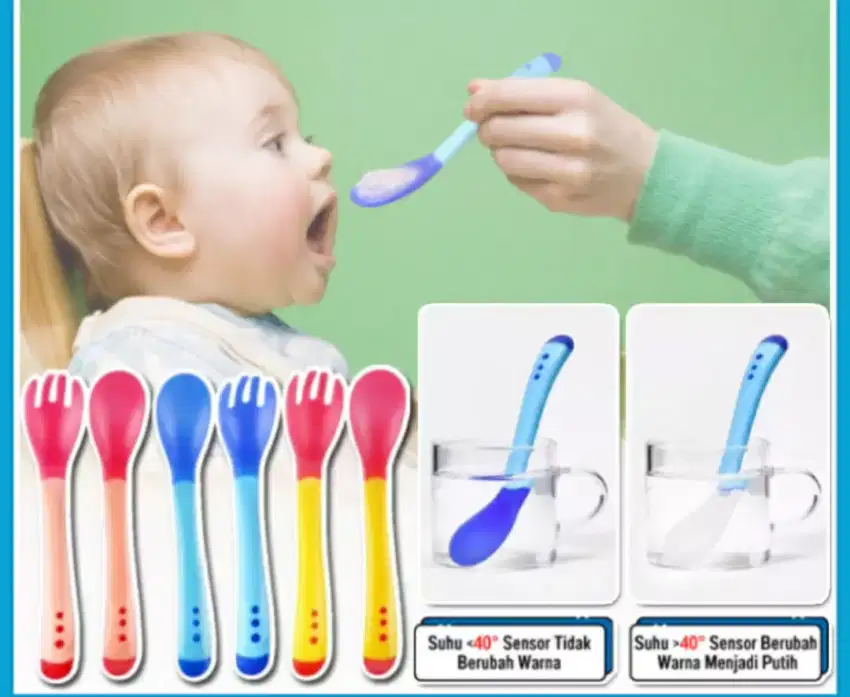 Sendok makan bayi sensor suhu