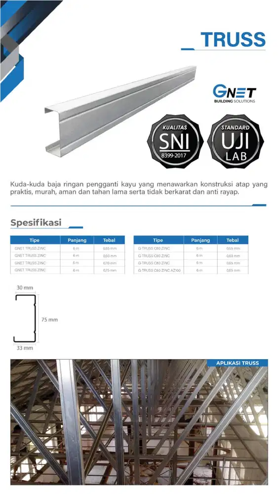 Sedia Baja ringan, Reng, dan aksesoris.