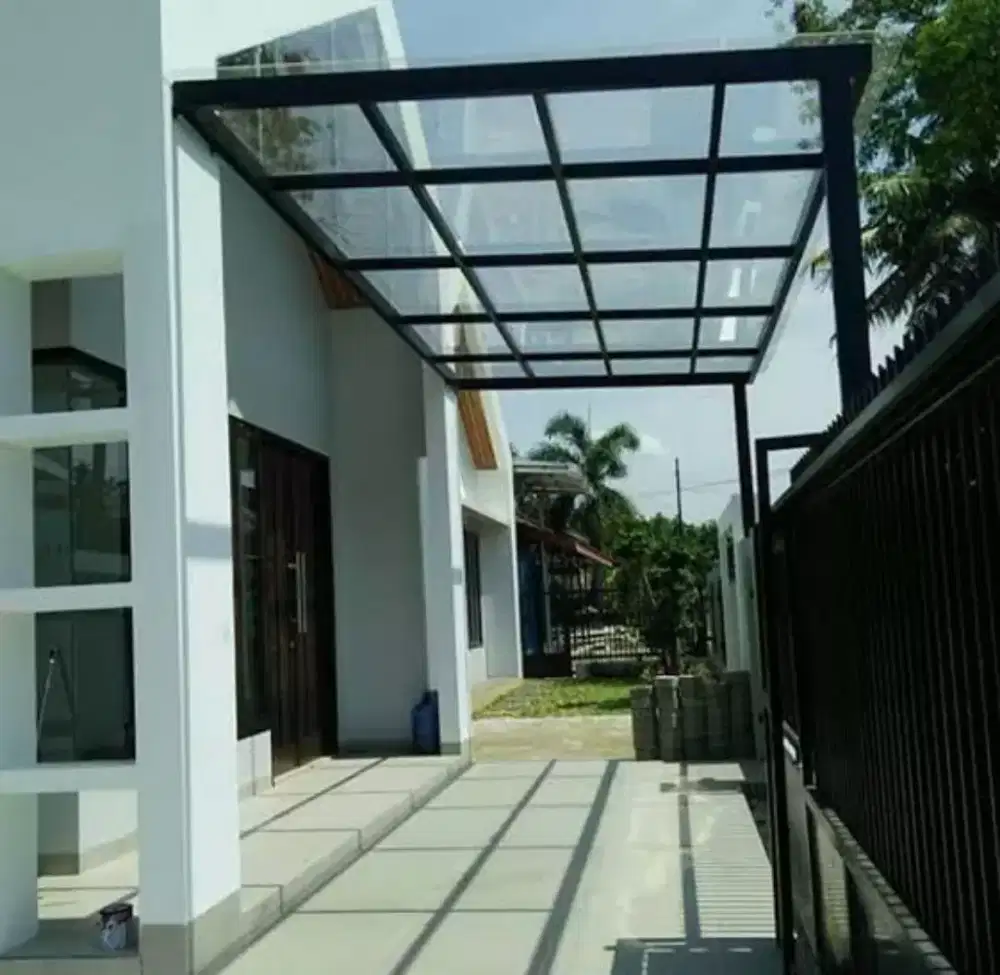 Menerima pemasangan canopy kaca transparan #180