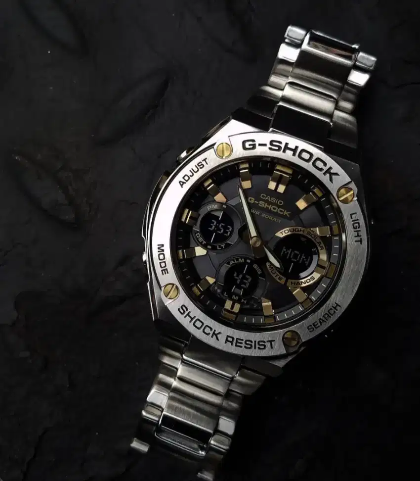 FLASH SALE.! G-Shock Original GST-S110D Silver Gold Garansi Resmi