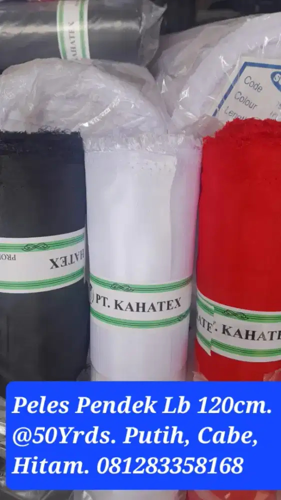 Kain Polyester Peles Pendek. Lb 120cm. Bendera, Fuing Lapis saku,Craft