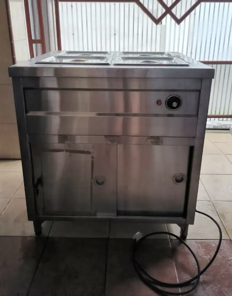 Bain Marie second penghangat makanan 4 pot body stainless