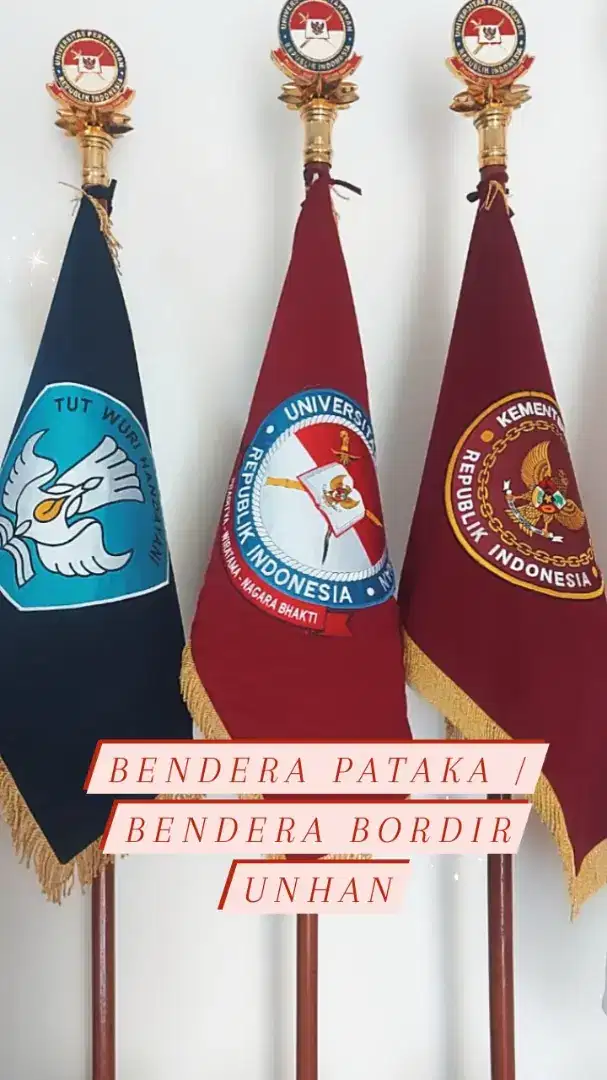 BENDERA, PATAKA, BORDIR LOGO, JAHIT UNIFORM / SERAGAM KANTOR DLL