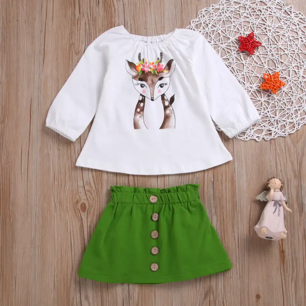Baju Anak Perempuan Motif Rusa Cupid