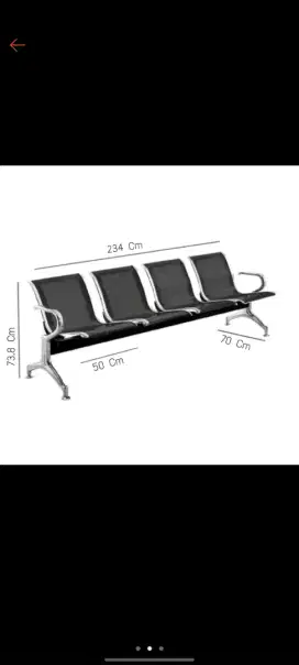 Kursi Tunggu Bandara / Waiting Chair / Kursi Tunggu Besi - Hitam