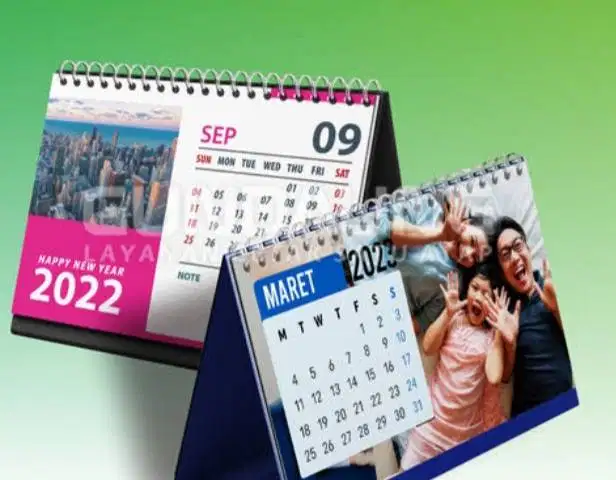 Kalender spiral, kalender duduk custom, kalender gantung