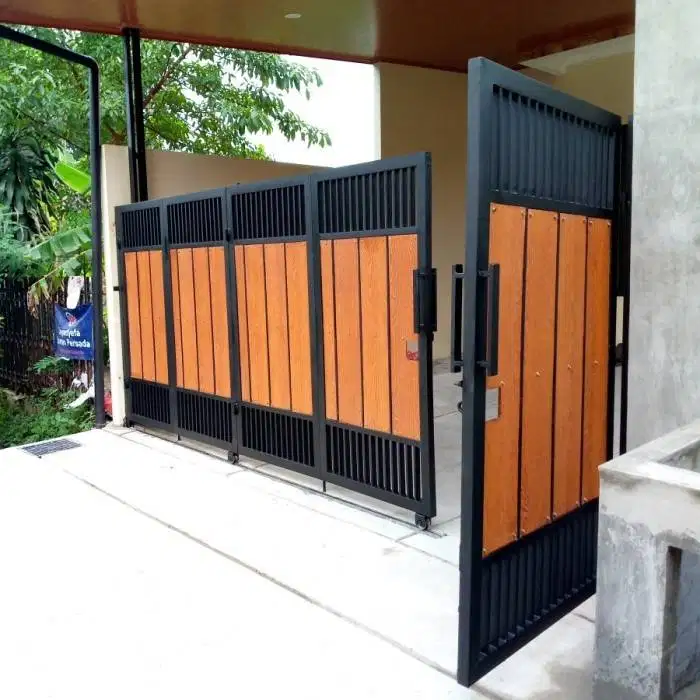 Pintu Pagar Lipat Dorong Minimalis Motip Grc Dekorasi Rumah