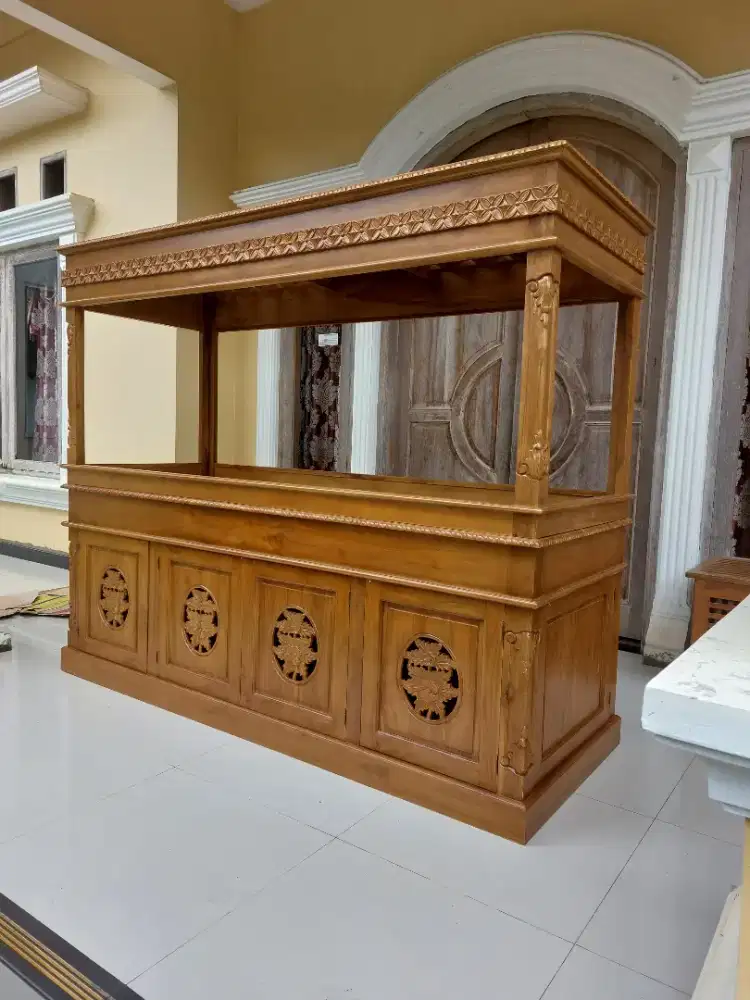 Bufet Aquarium Arwana Super Red Kayu Jati Jepara