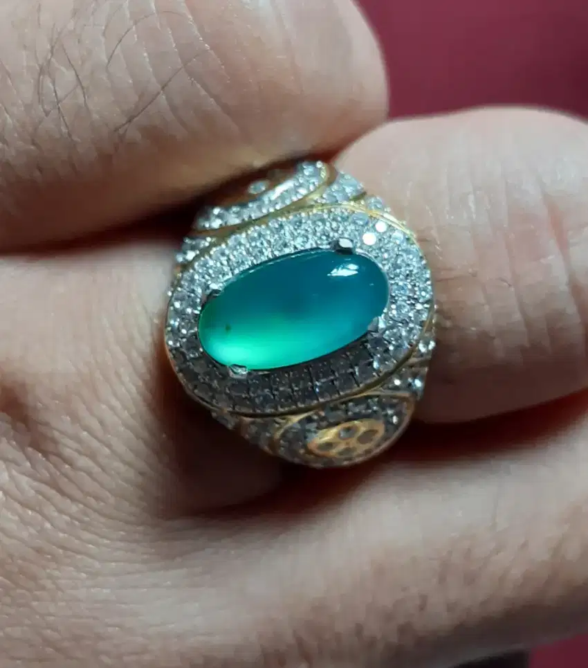 Cincin batu bacan doko hq kualitas ring perak mewah