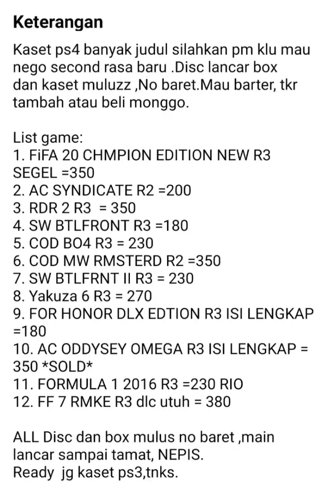 Kaset bd ps4 mafia dan f1 2016