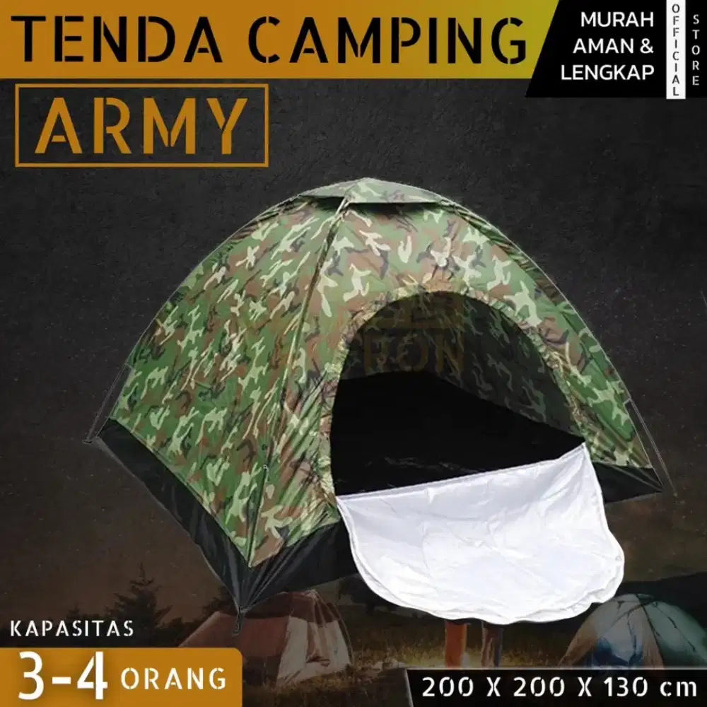 Tenda Camping Dome 4 Orang Olahraga Outdoor Perlengkapan Waterproof