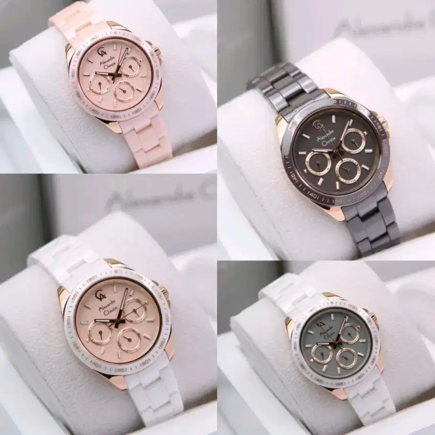 Ready BJM! Jam tangan Alexandre Christie Wanita AC 2B08 keramik