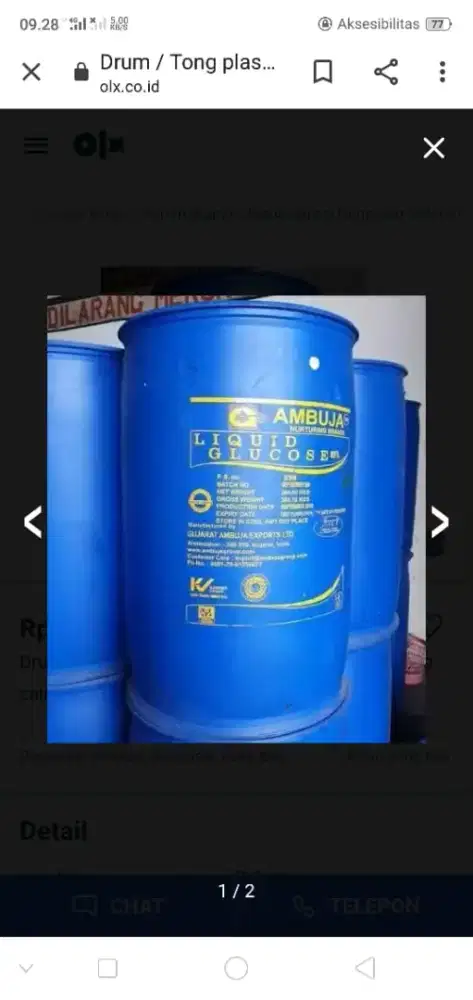 Drum Tong plastik tebal biru bekas bisa buat tempat sampah tampung air