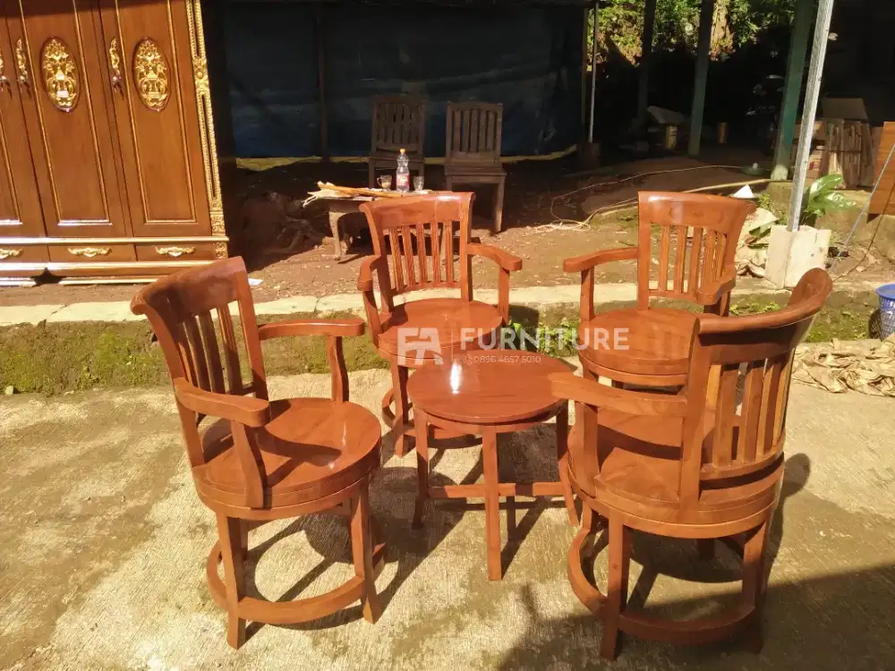 Kursi teras puter jati free ongkir