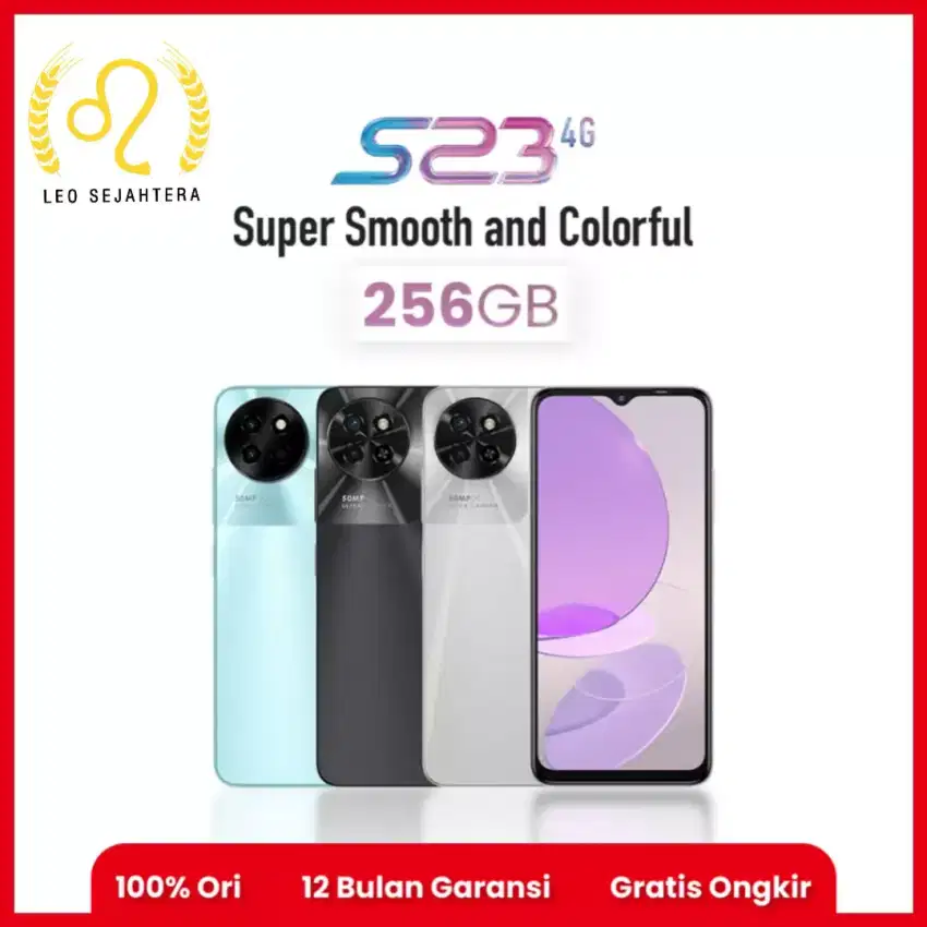 Itel ram 8gb 256GB S23 Batere 5.000 new IMEI ok bonus case garansi 1th
