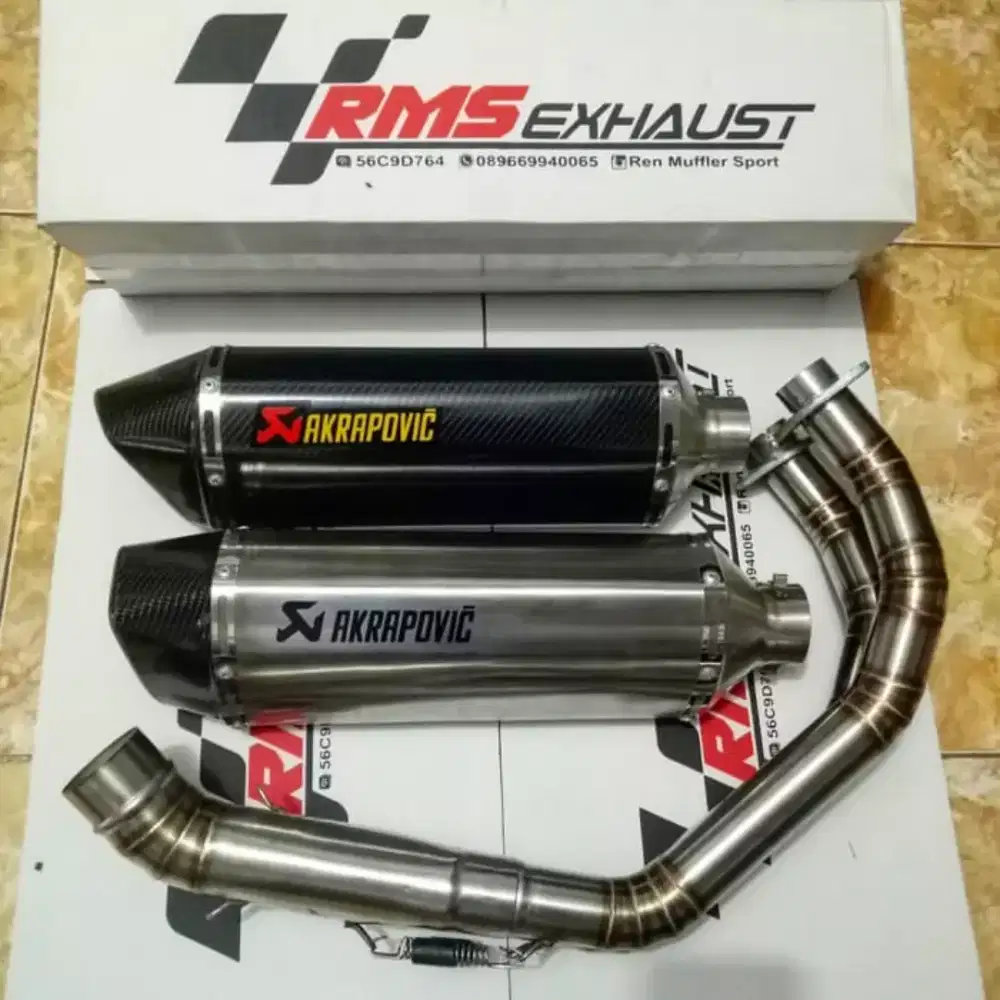 knalpot racing kawasaki er6n,er6f,versys,vulcan 650 fullset akrapovic