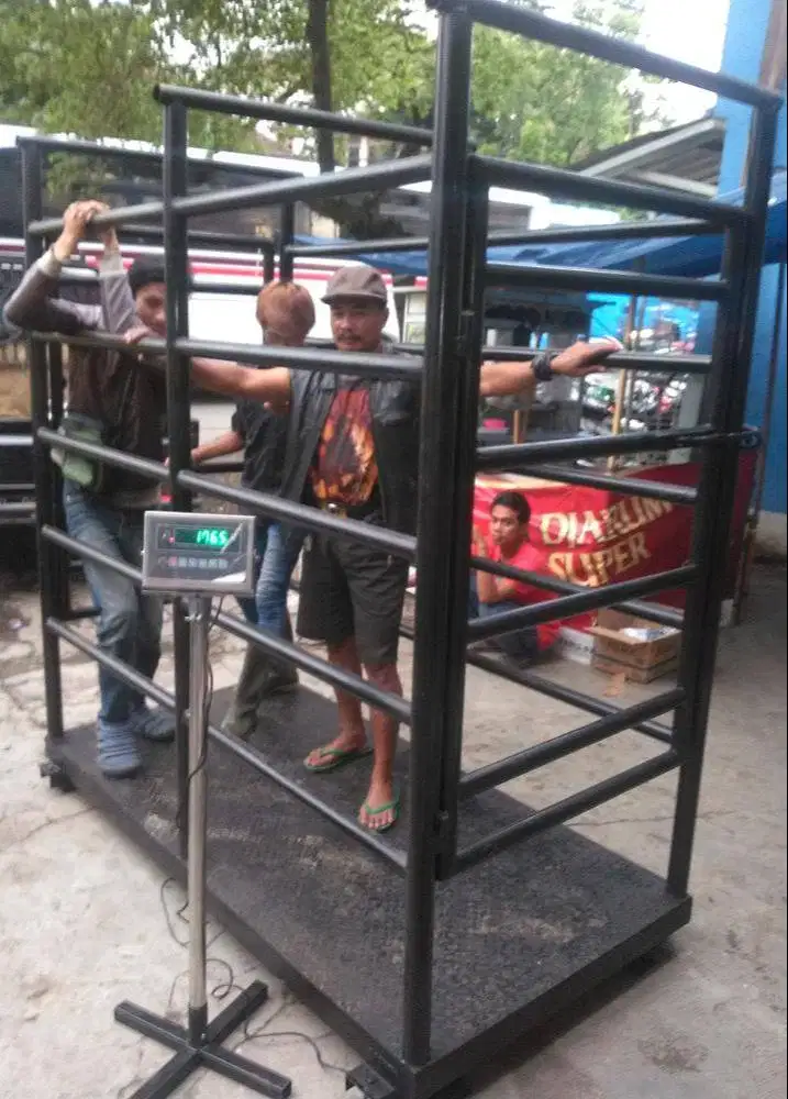 Timbangan sapi krangkeng besi portable kapasitas 2 ton