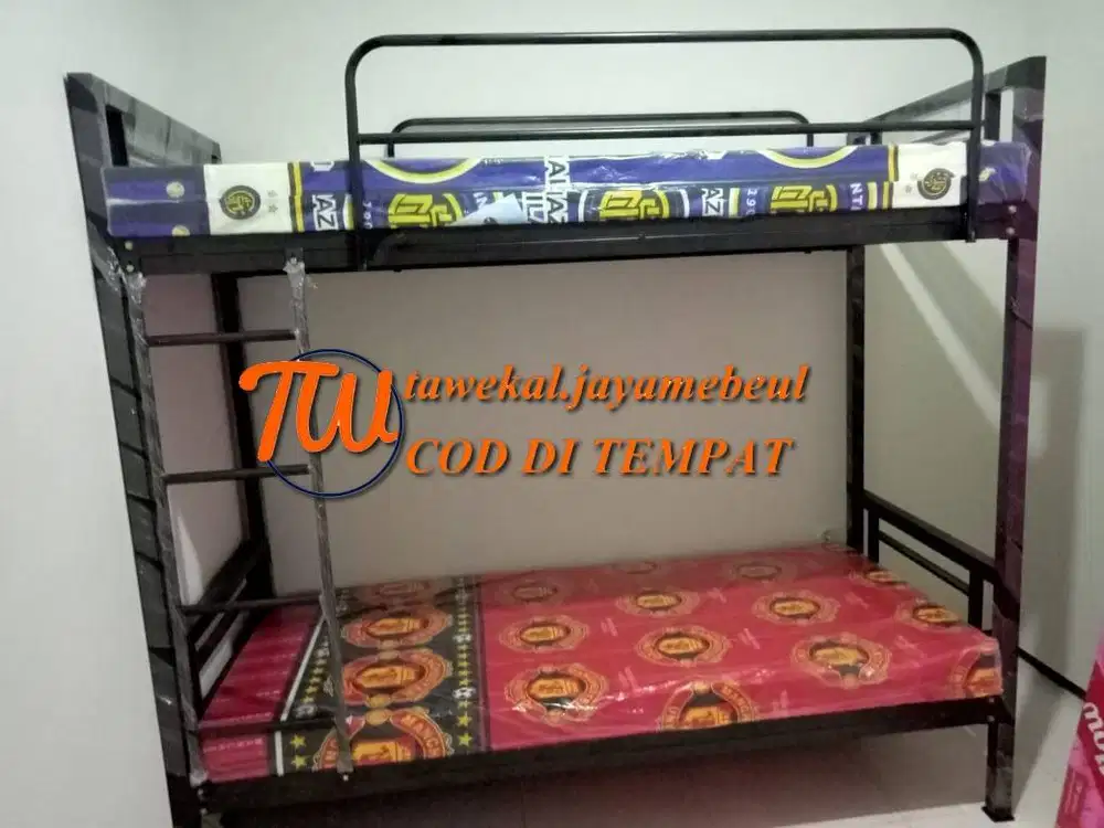 FUL SET RANJANG TINGKAT BESI RISBANG SUSUN + KASUR BUSA ROYAL 10THN GA