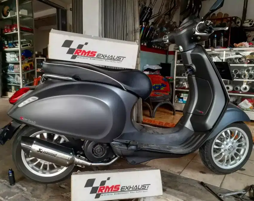 knalpot vespa matic sprint,super,primavera,gts 150 fullset