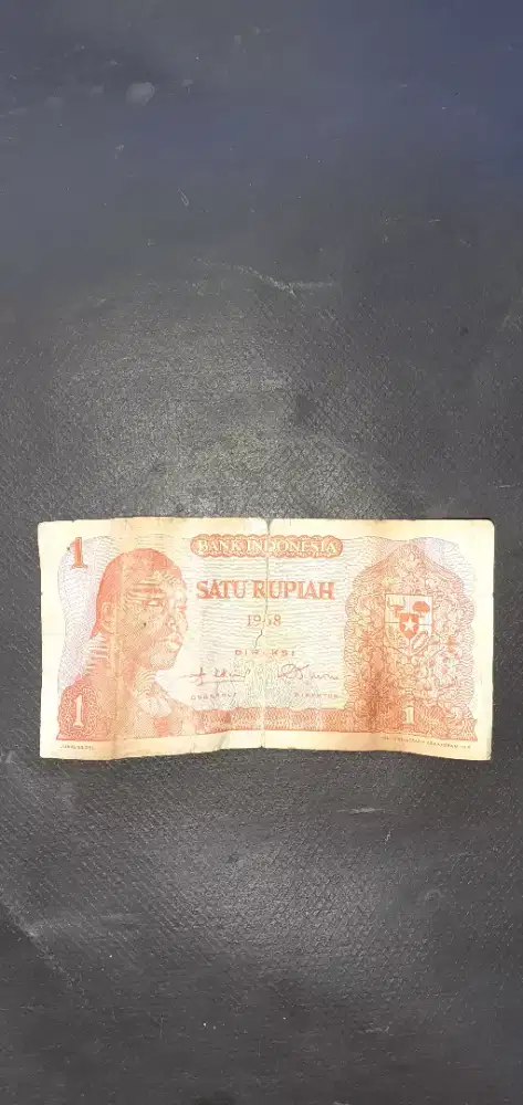 Uang kertas 1 rupiah th 1968 dijual murah